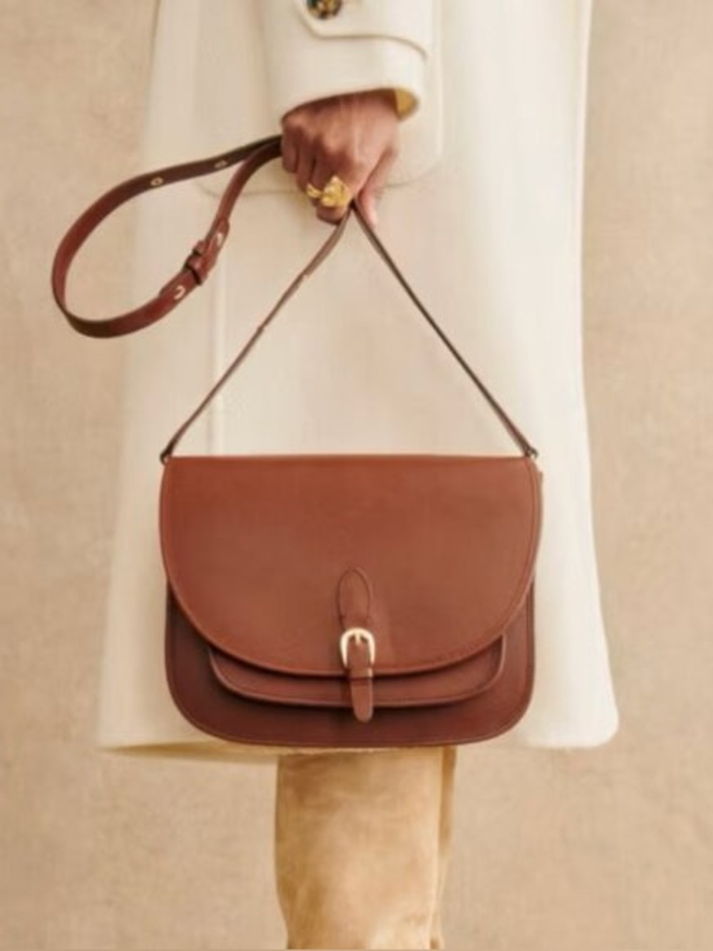 NWT Sezane Large Roméo Bag Natural Heritage - Picture 2 of 10